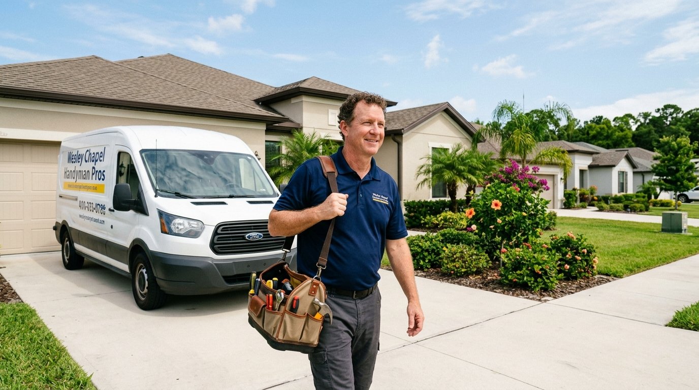 Handyman arriving for a Wesley Chapel home repair visit