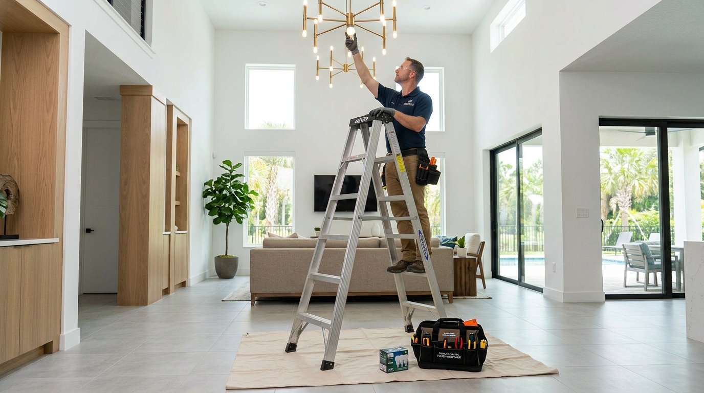 High-Ceiling Light Fixture Installation in Wesley Chapel, FL